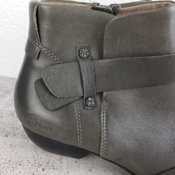 TAOS Ankle Booties Leather Side Zip Comfort Shoes Gray size 9 EU 40 Lagenlook - Picture 16 of 16